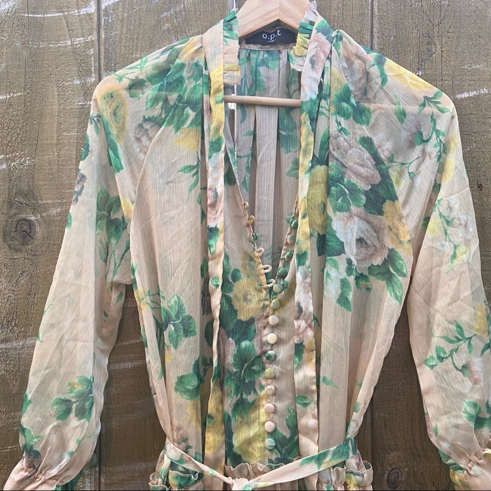 O.P.T Floral Print Tiered Midi Dress 🌿 XS - Picture 5 of 12